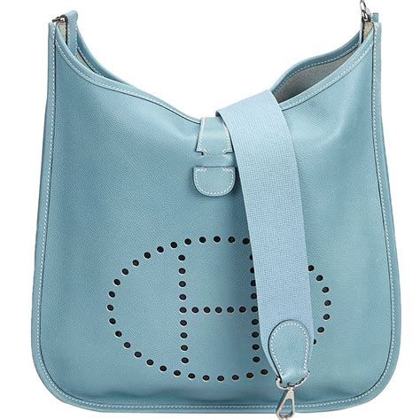 blue hermes crossbody bag|Hermes evelyne bag pre owned.